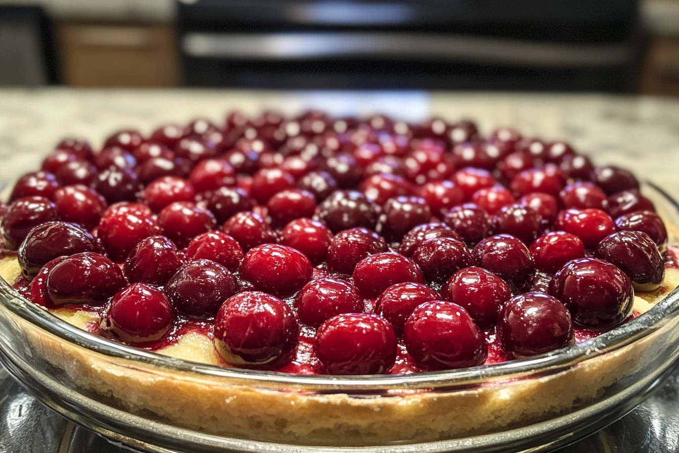 How do you keep cherries from sinking in cherry cake?