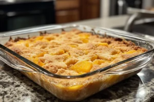 What is peach cobbler crust made of?