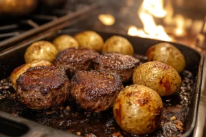 Do you cook potatoes or meat first?