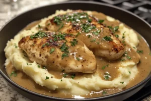 Is there meat in Popeyes mashed potatoes and gravy?