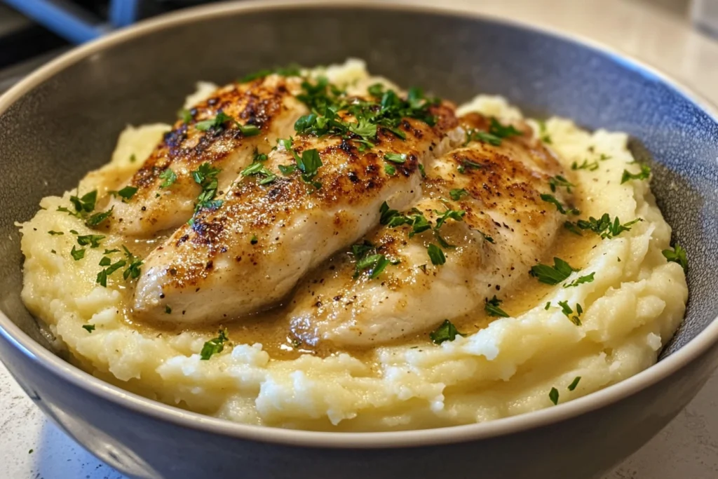 Is there meat in Popeyes mashed potatoes and gravy?