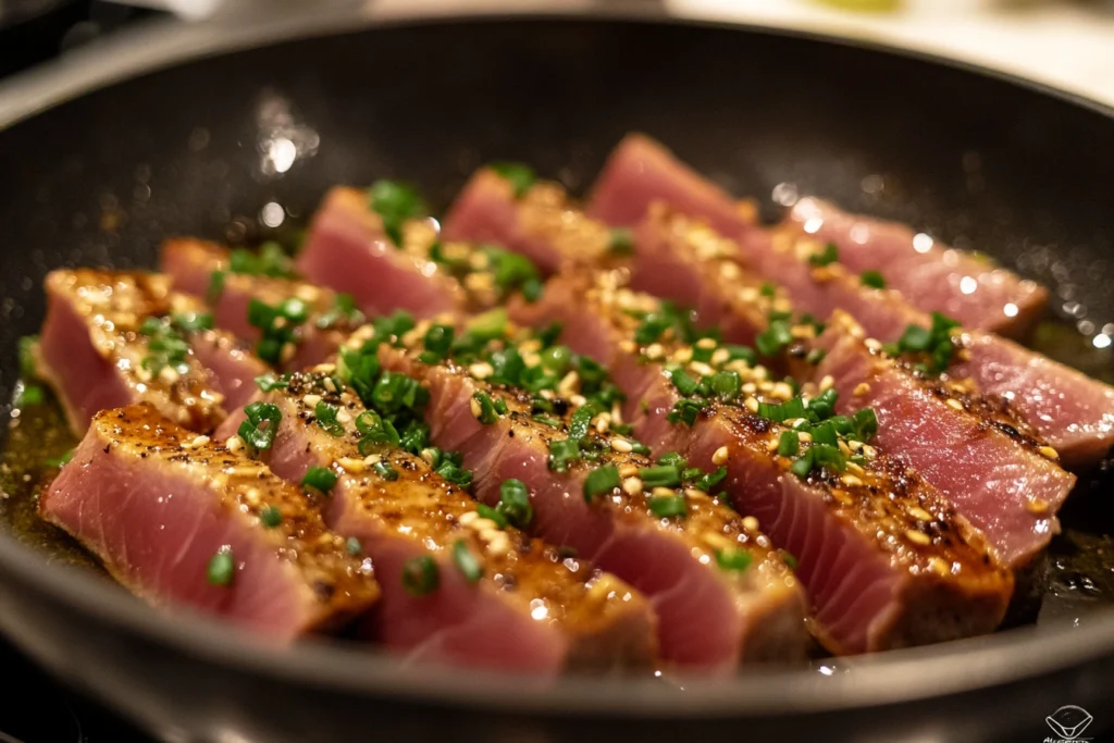 How does Gordon Ramsay cook ahi tuna?