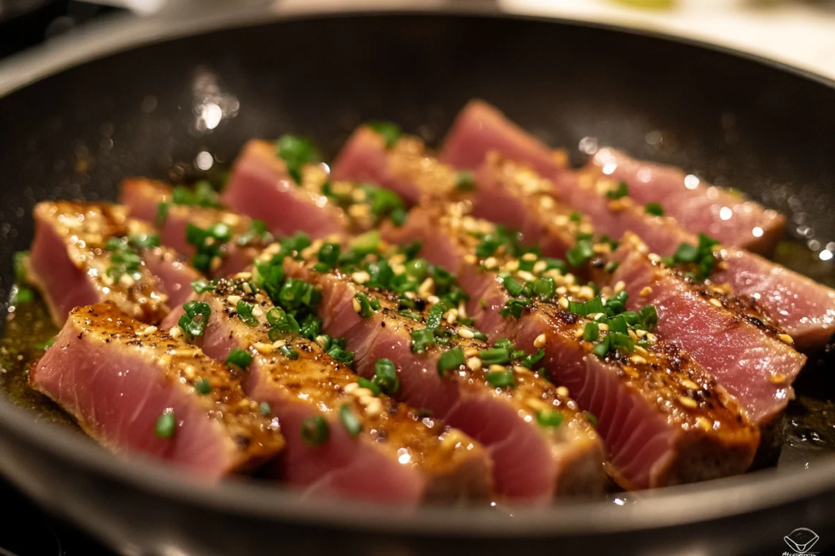 How does Gordon Ramsay cook ahi tuna?