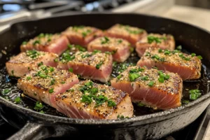 How does Gordon Ramsay cook ahi tuna?